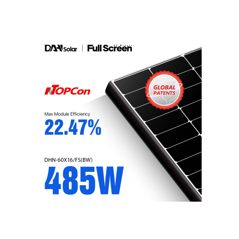 Panou Fotovoltaic DAH Solar 480W Full Screen N Type TopCon DHN 60X16 FS